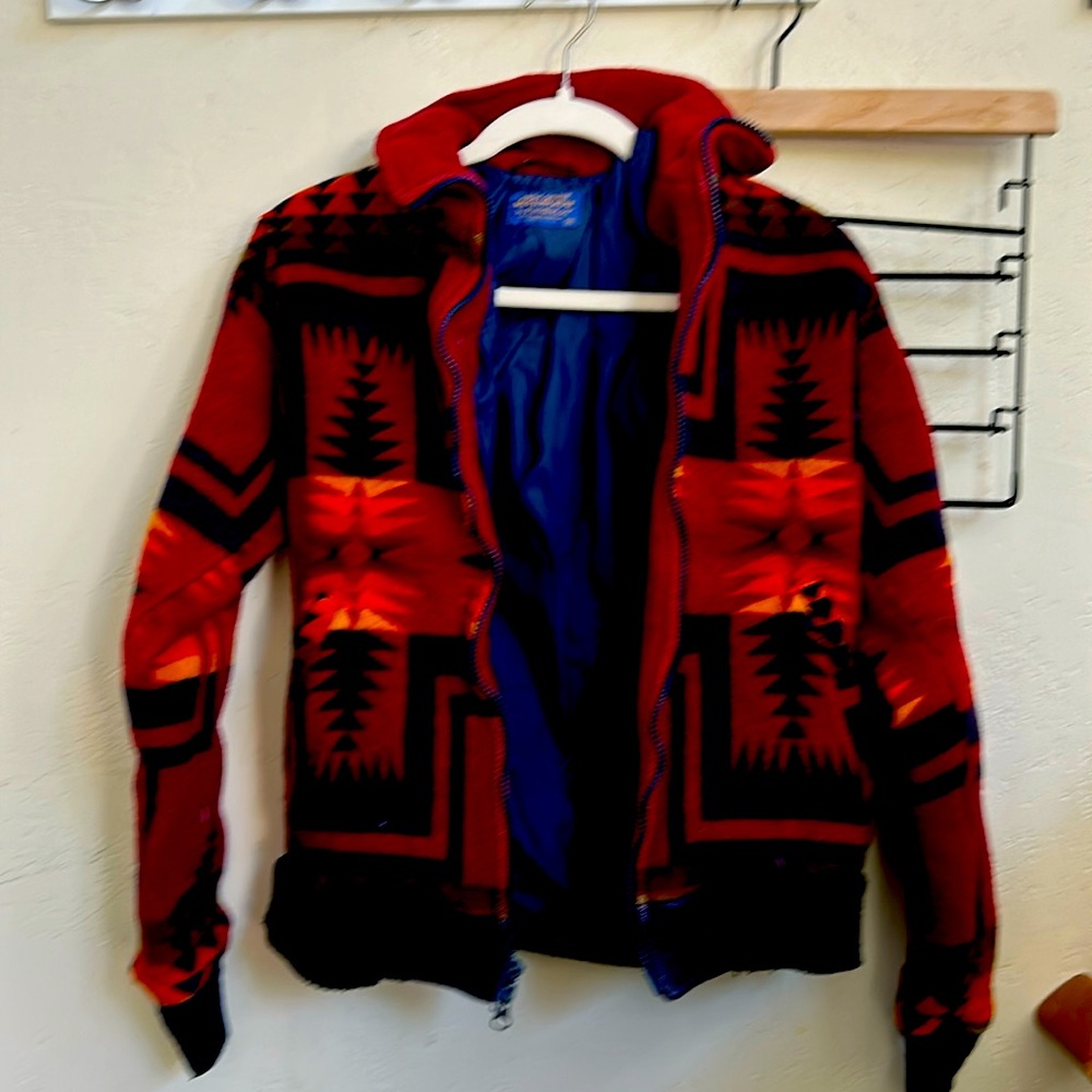 Pendleton Red Aztec Bomber Jacket